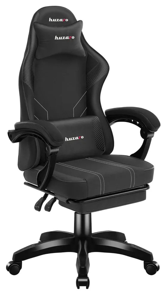 Gamer szék Space lábtartóval Carbon fekete