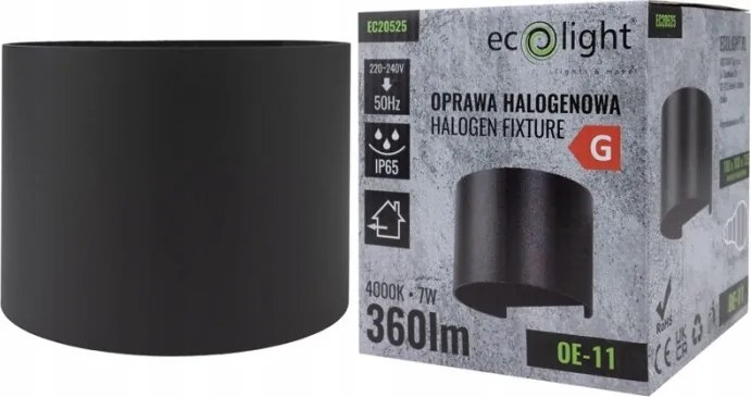 Homlokzati Kültéri Kerti Lámpatest Strapabíró 10cm Led Kerek Fekete