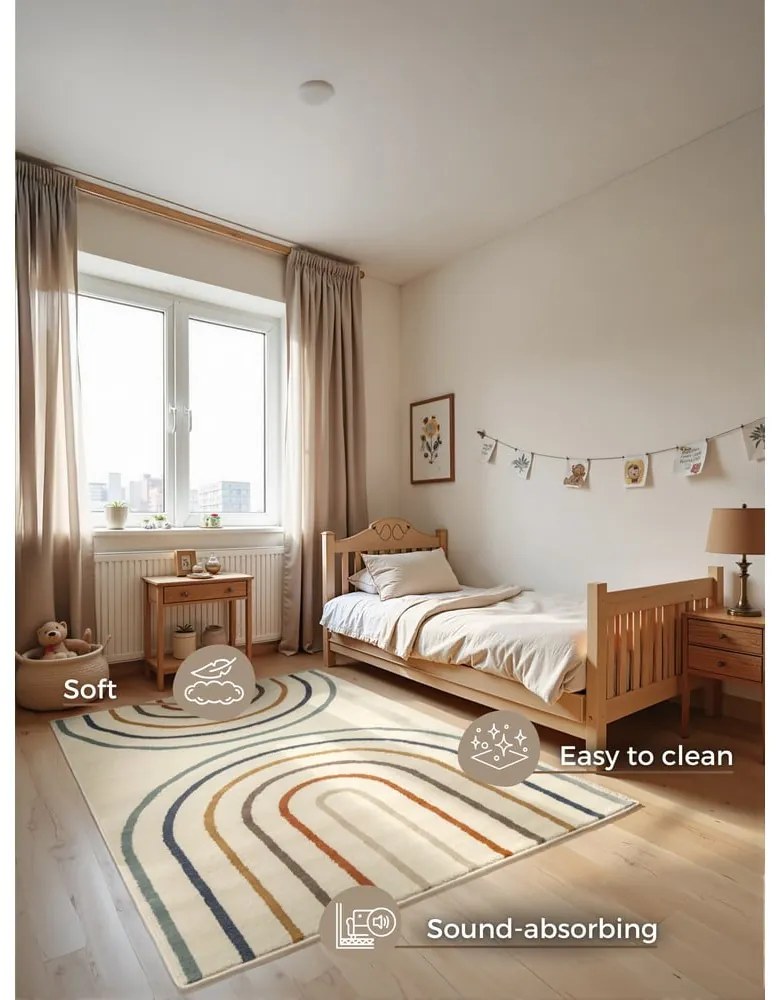 Krémszínű gyerek szőnyeg 160x235 cm Double Rainbow – Hanse Home