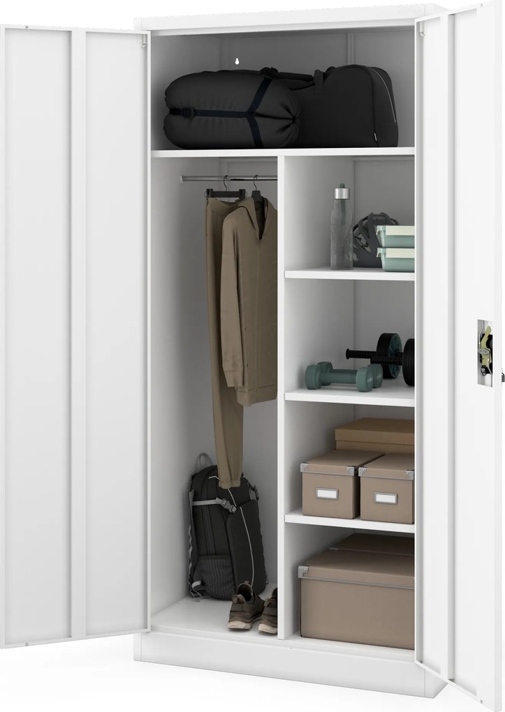 DAWID D600 fehér zárható takarítószekrény 900 x 1850 x 600 mm