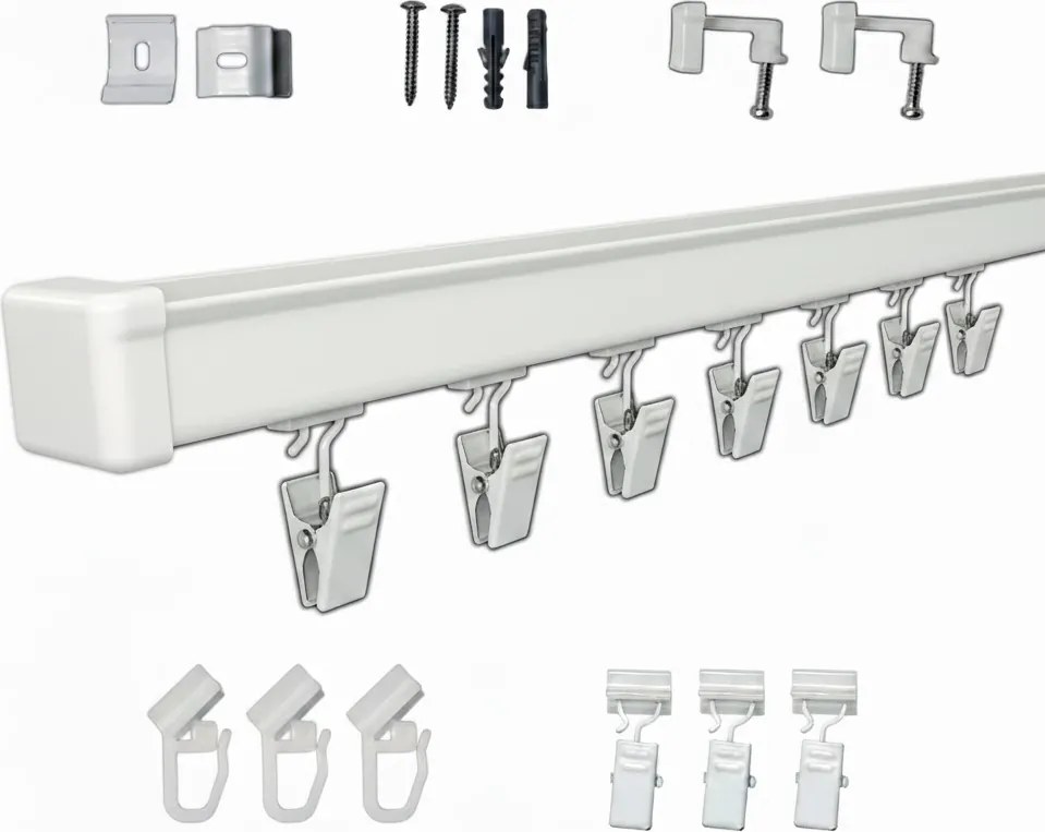 Mennyezeti sín Alumínium 1 vágányos Slim 200cm Mennyezeti függönykarnis Modern