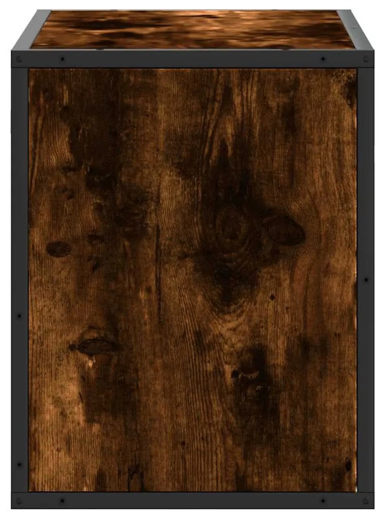 füstös tölgy színű szerelt fa és fém TV-szekrény 60x31x39,5 cm