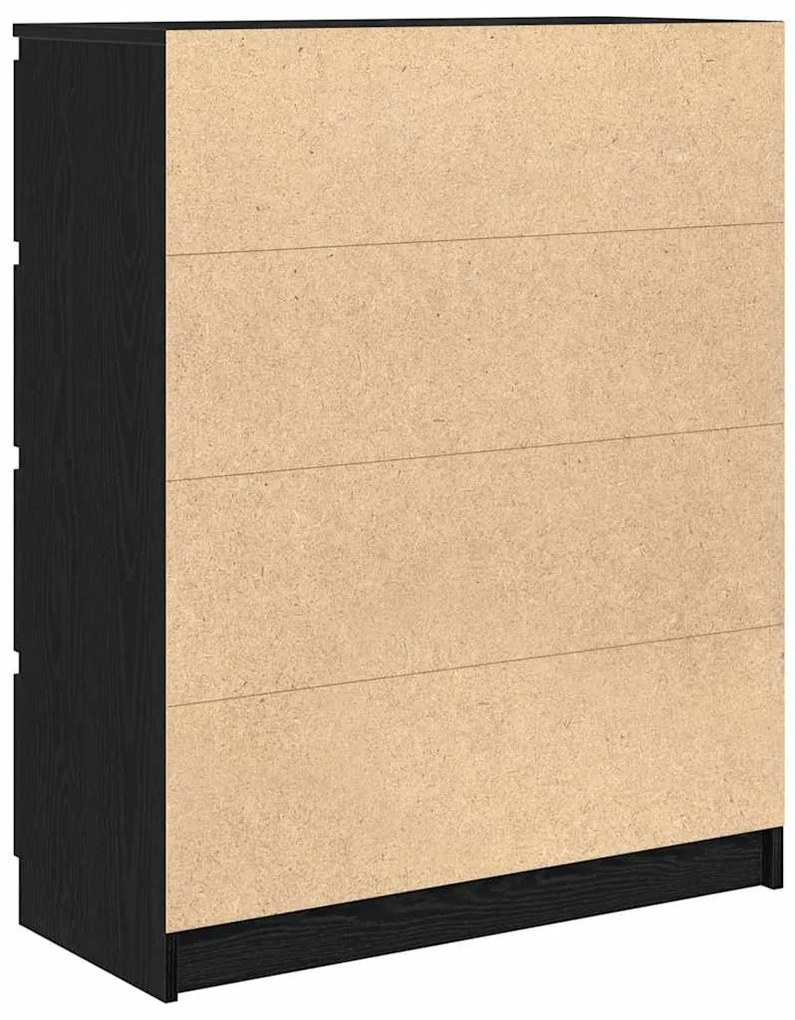 fekete tölgy szerelt fa tálalószekrény 80x35x99 cm