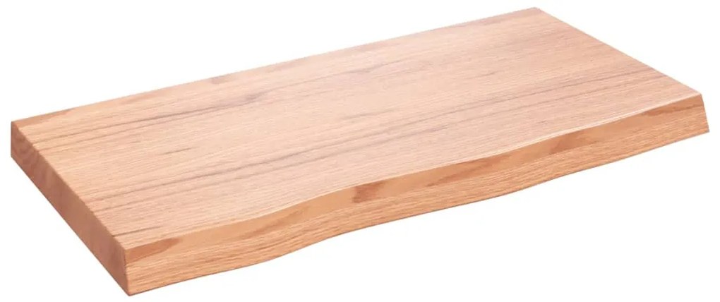 világosbarna kezelt tömör fa fürdőszobai pult 80x40x(2-6) cm