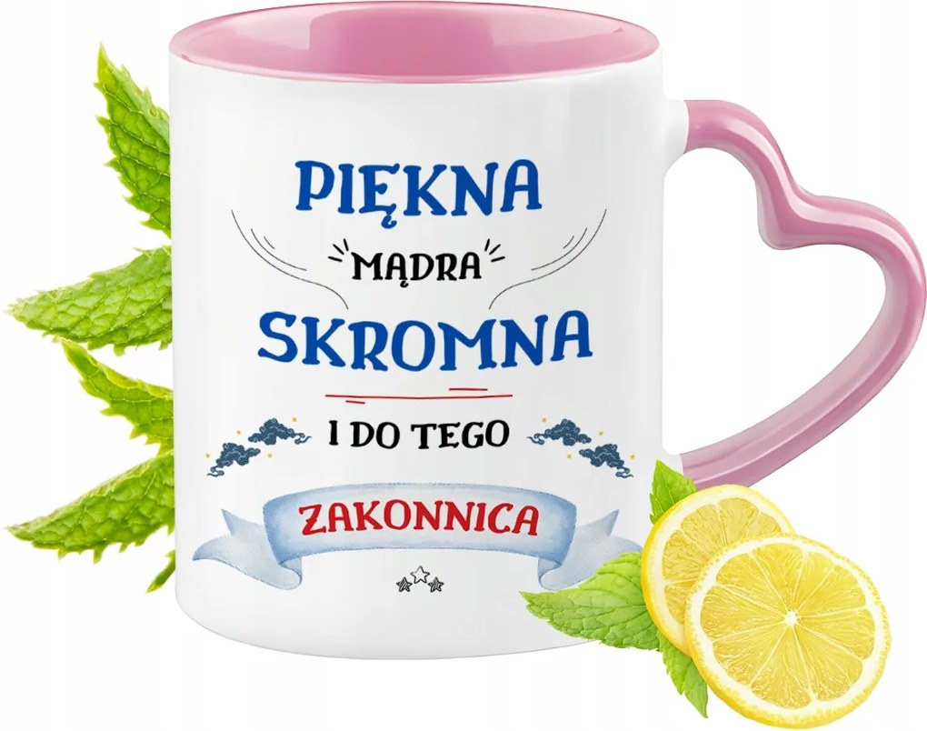 Apáca bögre Rózsaszín, szív alakú füllel Kávé ajándék