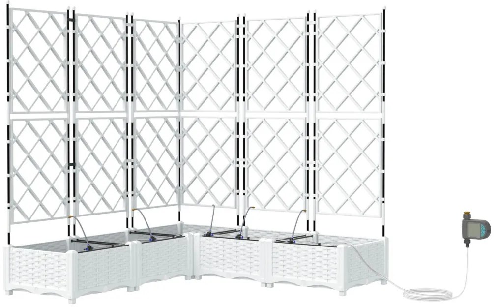 Kerti ültetők Fehér 120 x 120 x 126 cm Acél