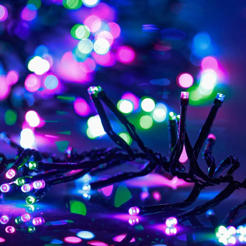 színes pasztell fényű fürtös PVC LED-szalag 1000 LED-del 11 m