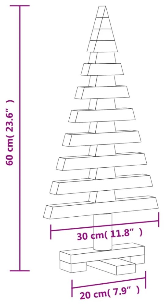 tömör fenyő karácsonyfa dekorációnak 60 cm