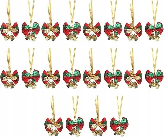 Karácsonyfadísz masni Karácsonyi dekoráció piros 20db-os szett