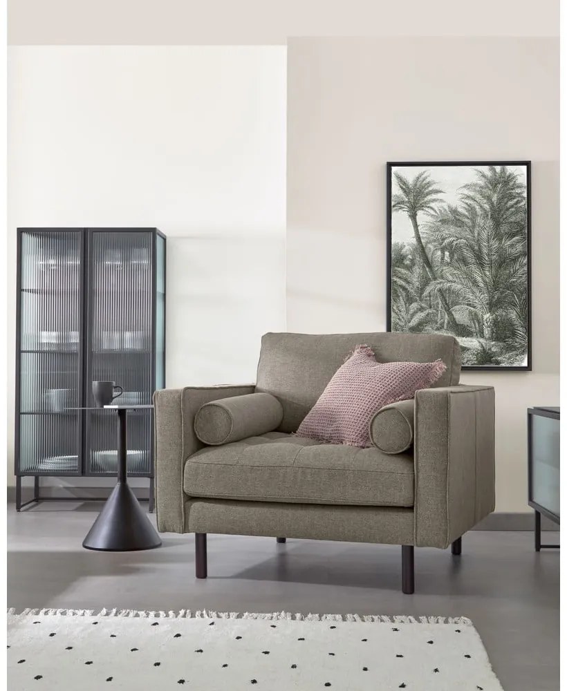 Fekete acél tálalószekrény 70x143x41 cm Trixie – Kave Home