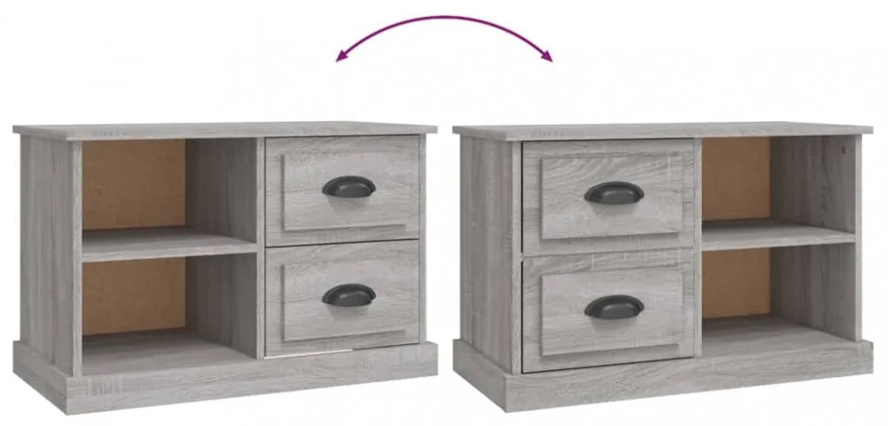 szürke sonoma színű szerelt fa TV-szekrény 73x35,5x47,5 cm