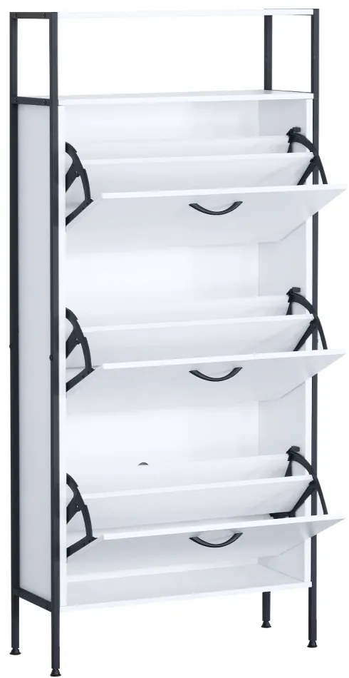TREDIS cipőtartó, 3 polc, fehér