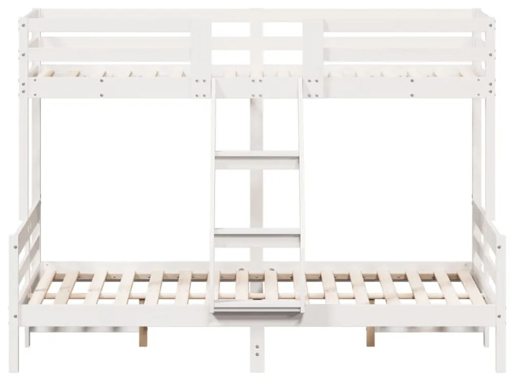 fehér tömör fenyőfa emeletes ágy 80 x 200/140 x 200 cm