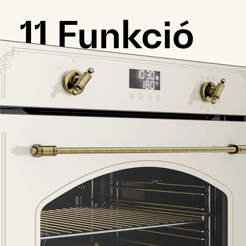 Klarstein Victoria Pyro-sütő | Elektromos tűzhely pirolízis funkcióval | 3150 W | 76 l | 60 cm
