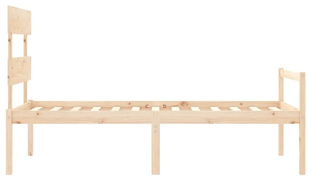 tömör fa ágy időseknek fejtámlával 90x200 cm
