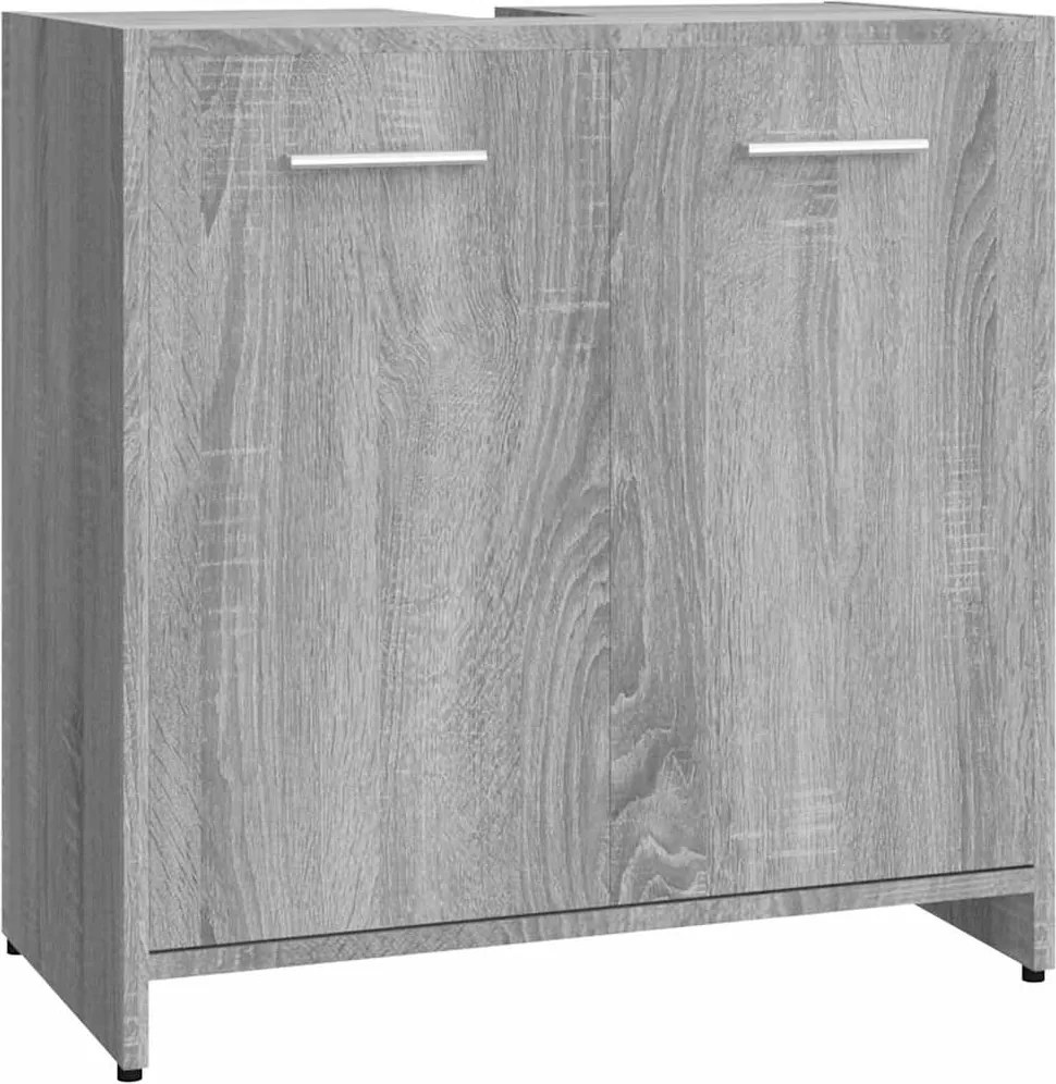 vidaXL szürke sonoma színű szerelt fa fürdőszobaszekrény 60x33x60 cm