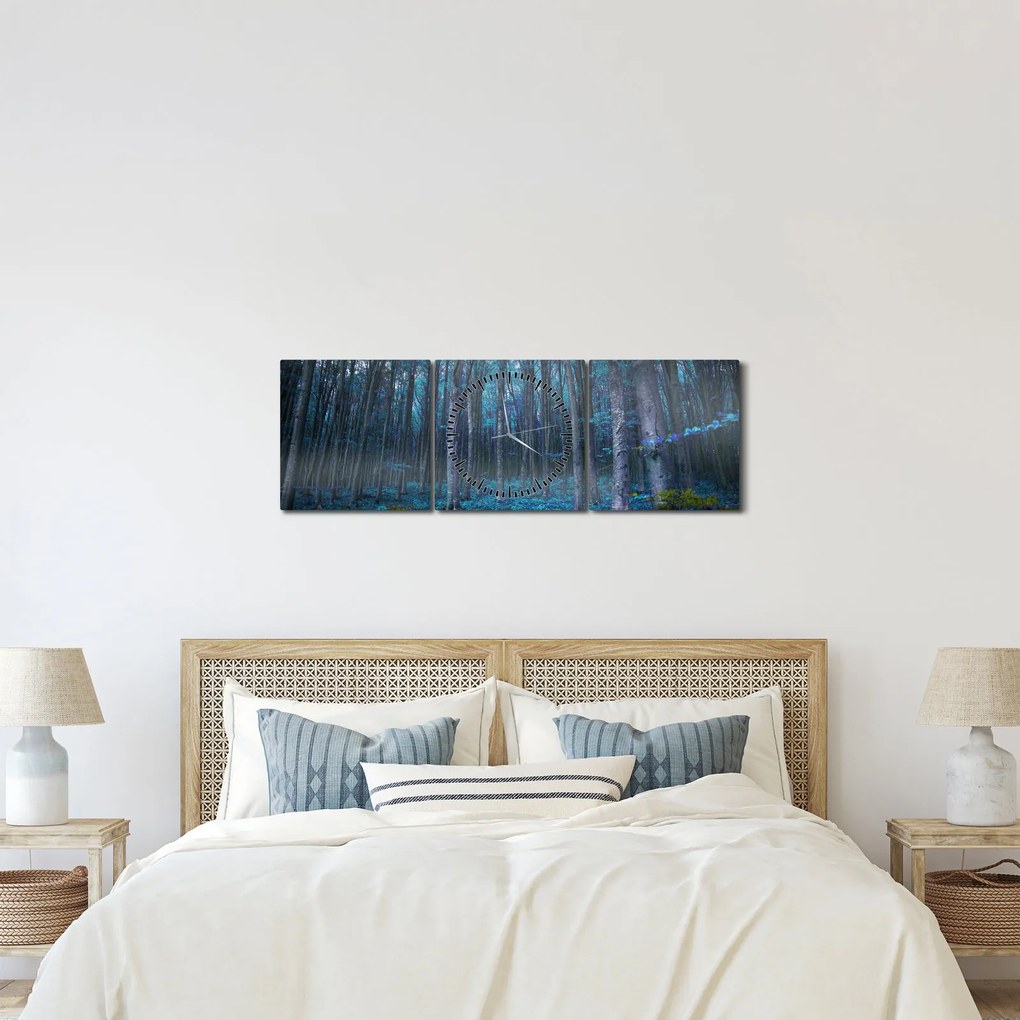 Kép - varázslatos erdő (órával) (90x30 cm)