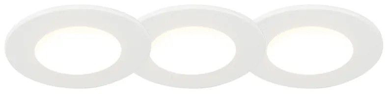 3 db-os készlet fürdőszobai beépíthető spotlámpa kerek LED 5W fehér vízálló - Blanca