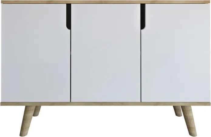 Verona komód, zafír tölgy-fehér, 120 cm