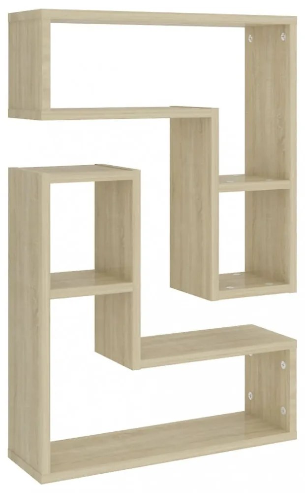 2 db sonoma tölgy színű szerelt fa fali polc 50 x 15 x 50 cm