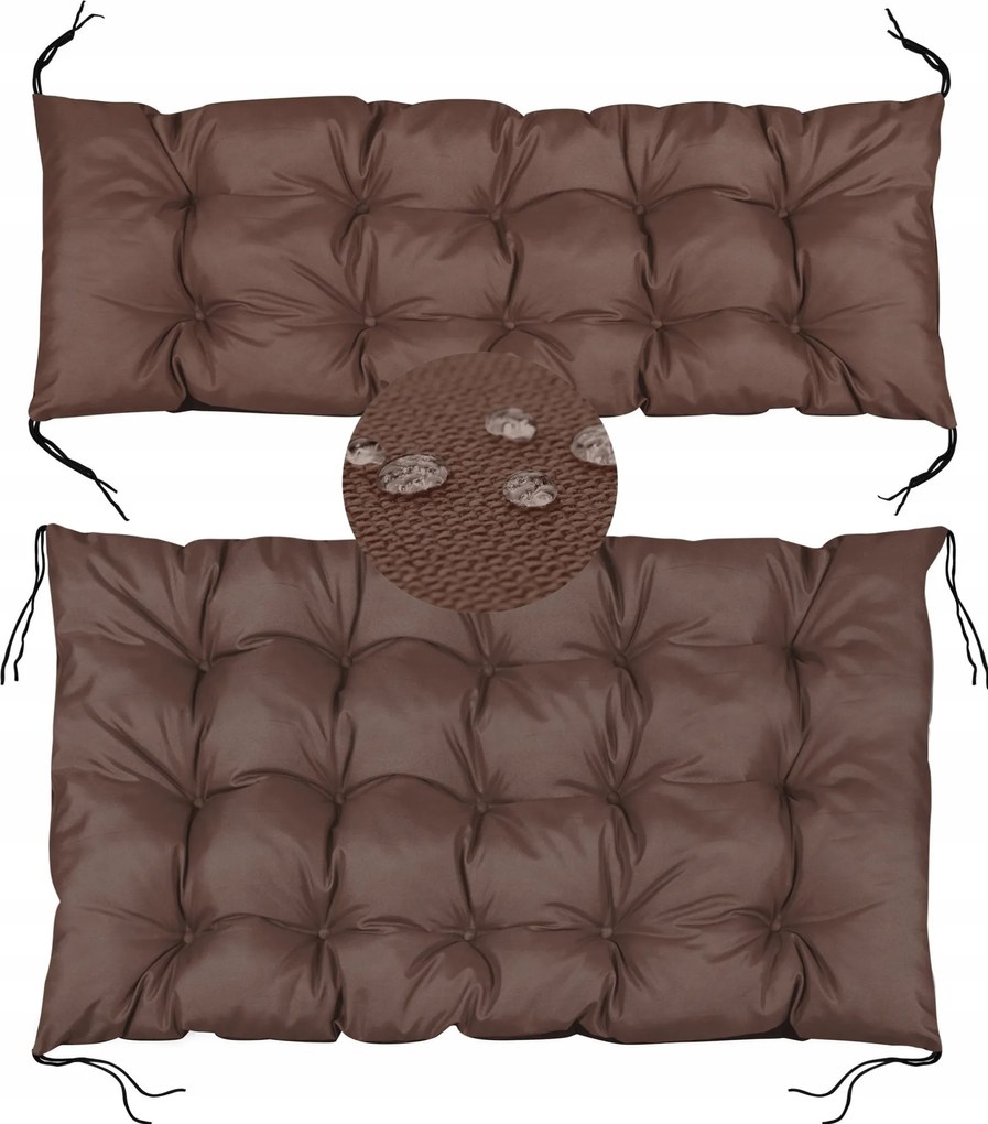 2 Kerti Párna 120x80x40 Pad Raklap Swing Vízálló Barna