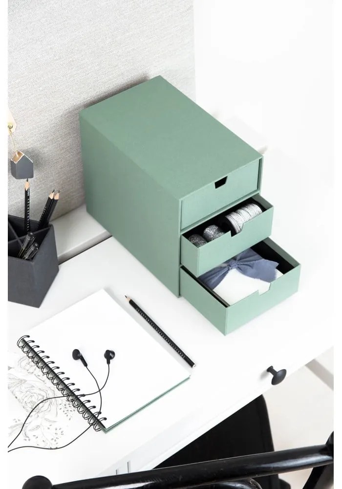 Zöld karton fiókos rendszerező Ingrid Canvas Paper Laminate – Bigso