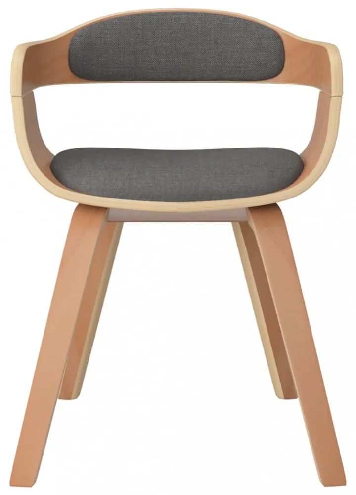 vidaXL 4 db világosszürke hajlított fa és szövet étkezőszék