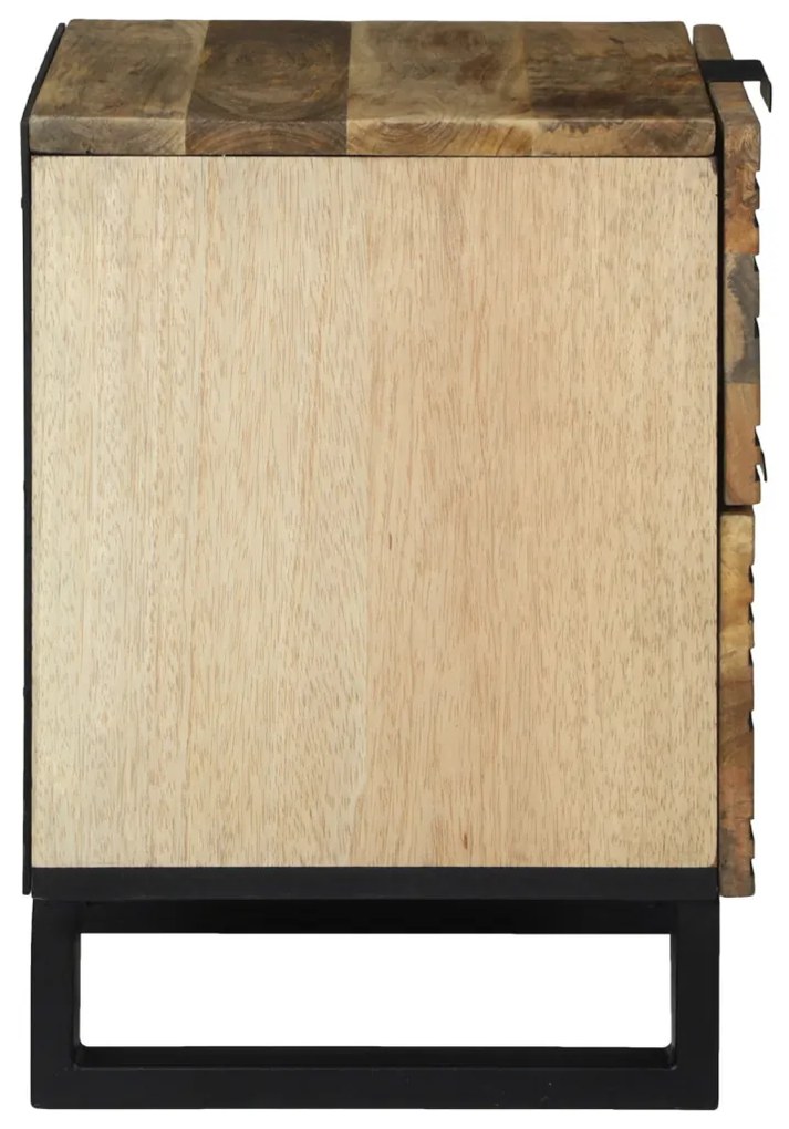 Éjjeli szekrények - 2 db, 40x33.5x46 cm, tömör mangófa és préselt fa