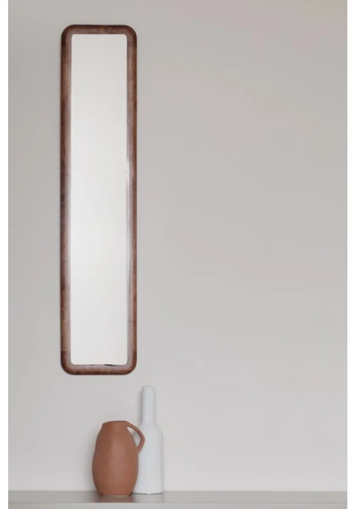 Fali tükör tömörfa kerettel 26x120 cm Nyko – White Label