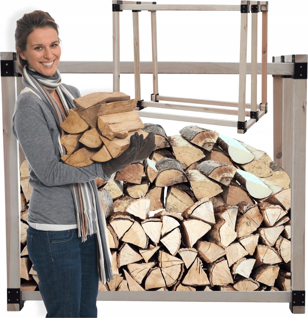 Kandalló tűzifa tartó állvány Kültéri 1,1 m3 Fenyő