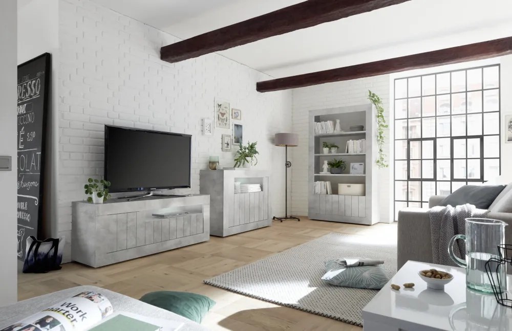 URBINO Beton TV szekrény 3 ajtós 138cm