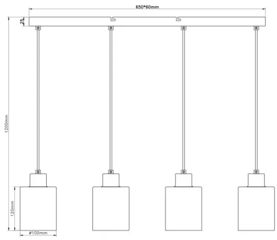 Globo 54114-4H - TRENT kábeles csillár 4xE27/40W/230V