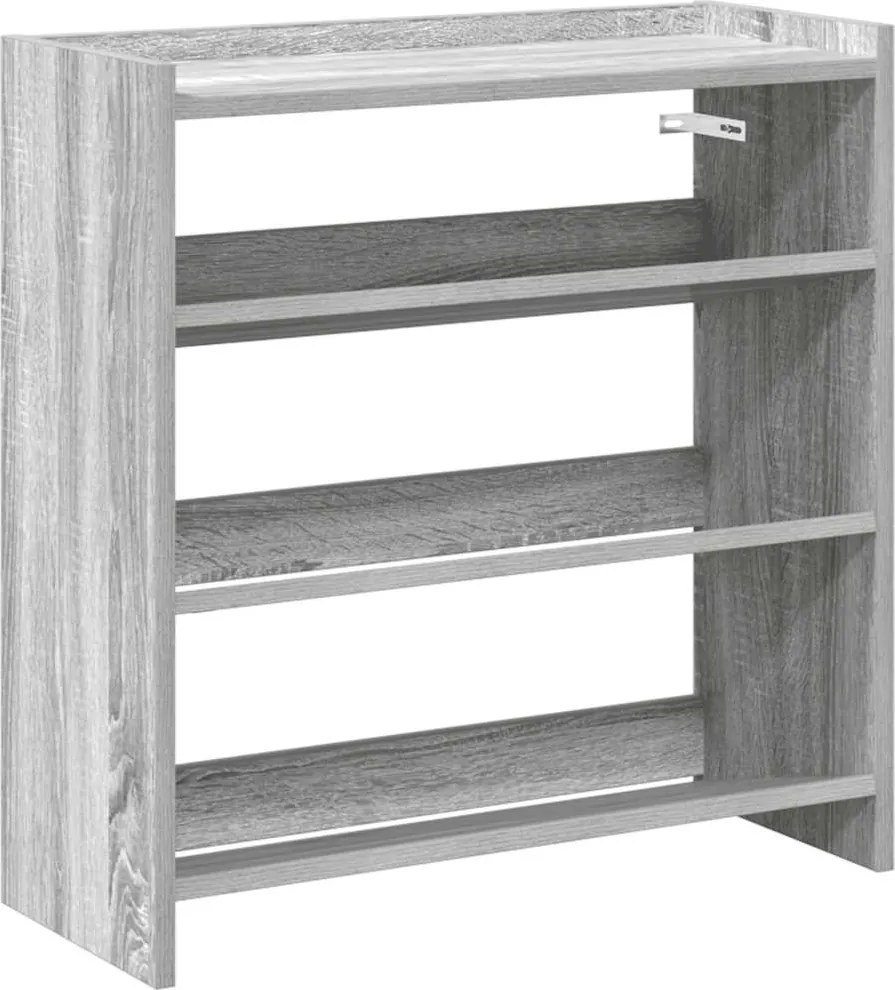 vidaXL szürke sonoma színű szerelt fa cipőtartó 60x25x62 cm