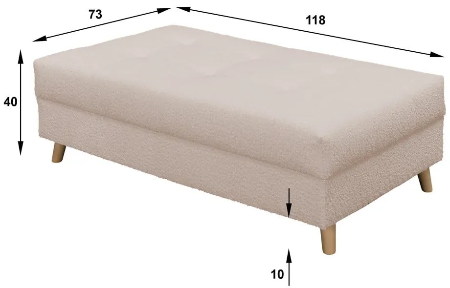 Bézs buklé puff Ariella – Ropez