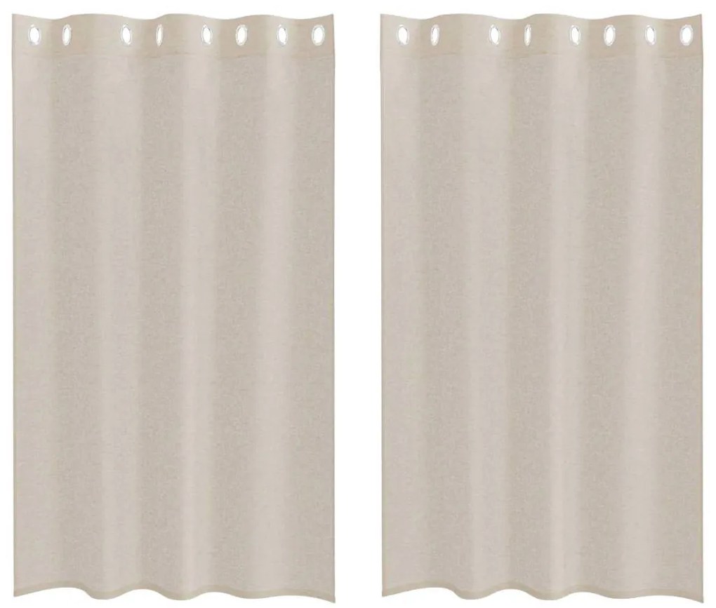 Függönyök függönyökkel 2 pcs Homokszín 140x175cm Poliészter