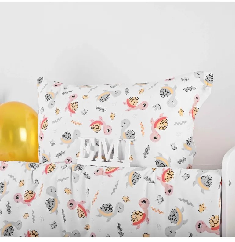 EMI teknős gyermek pamut ágyneműhuzat, Gyerekgarnitúra 90x130 + 45x65