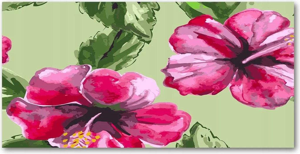 Fotó üvegkép Hawaii virágok 140x70