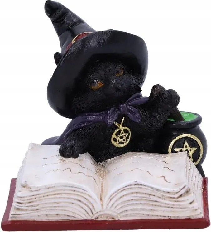 Macska Familiar's Brew Black Cat Gothic dísz az angliai Nemesis NOW-tól