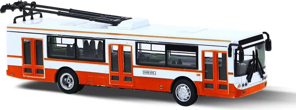 RAPPA Fém trolibusz - 16 cm - piros - Rappa