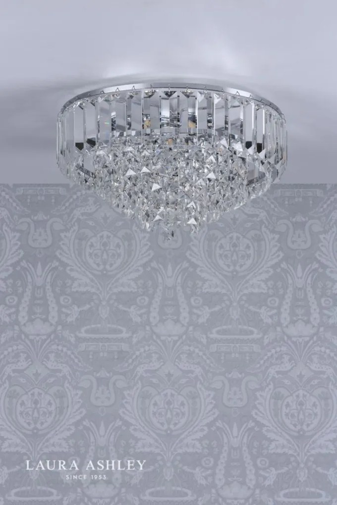 LAURA ASHLEY 3756045-Q VIENNA Kristály Mennyezeti Lámpa Csiszolt Króm, Átlátszó G9 IP20