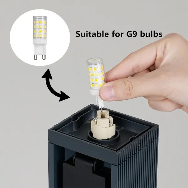 Brilagi -Kültéri lámpa 2 db SCHUKO aljzattal PILLAR 1xG9/11W/230V IP44 antracit