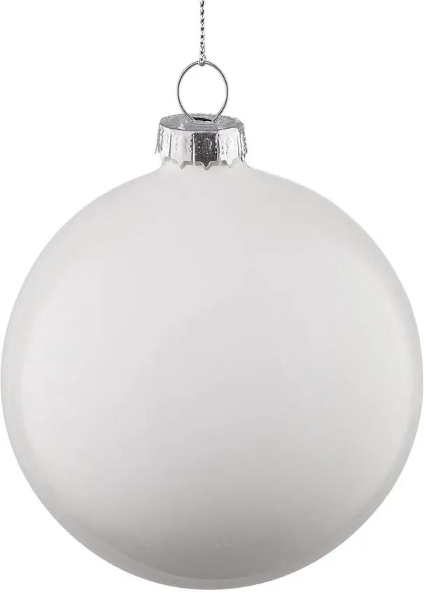 HANG ON üveggömb karácsonyfadísz, fényes fehér Ø 8cm