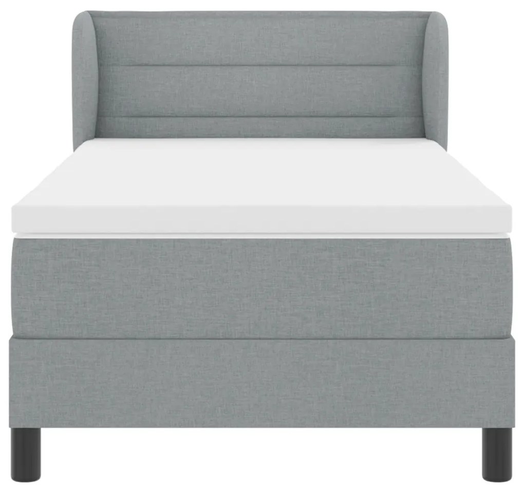 Boxspring Ágy Mattal Világosszürke 80x200 cm Szövet