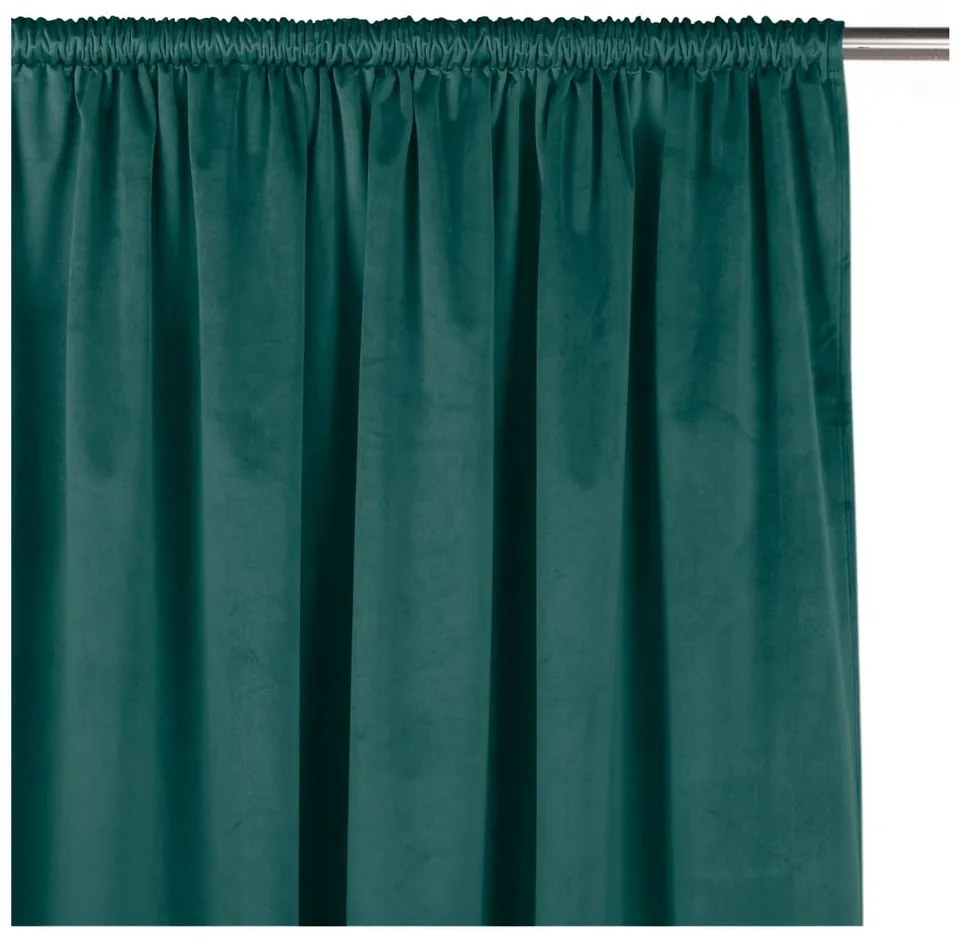 Petróleumkék bársony dimout (részleges sötétítő) függöny 265x250 cm Velto – Filumi