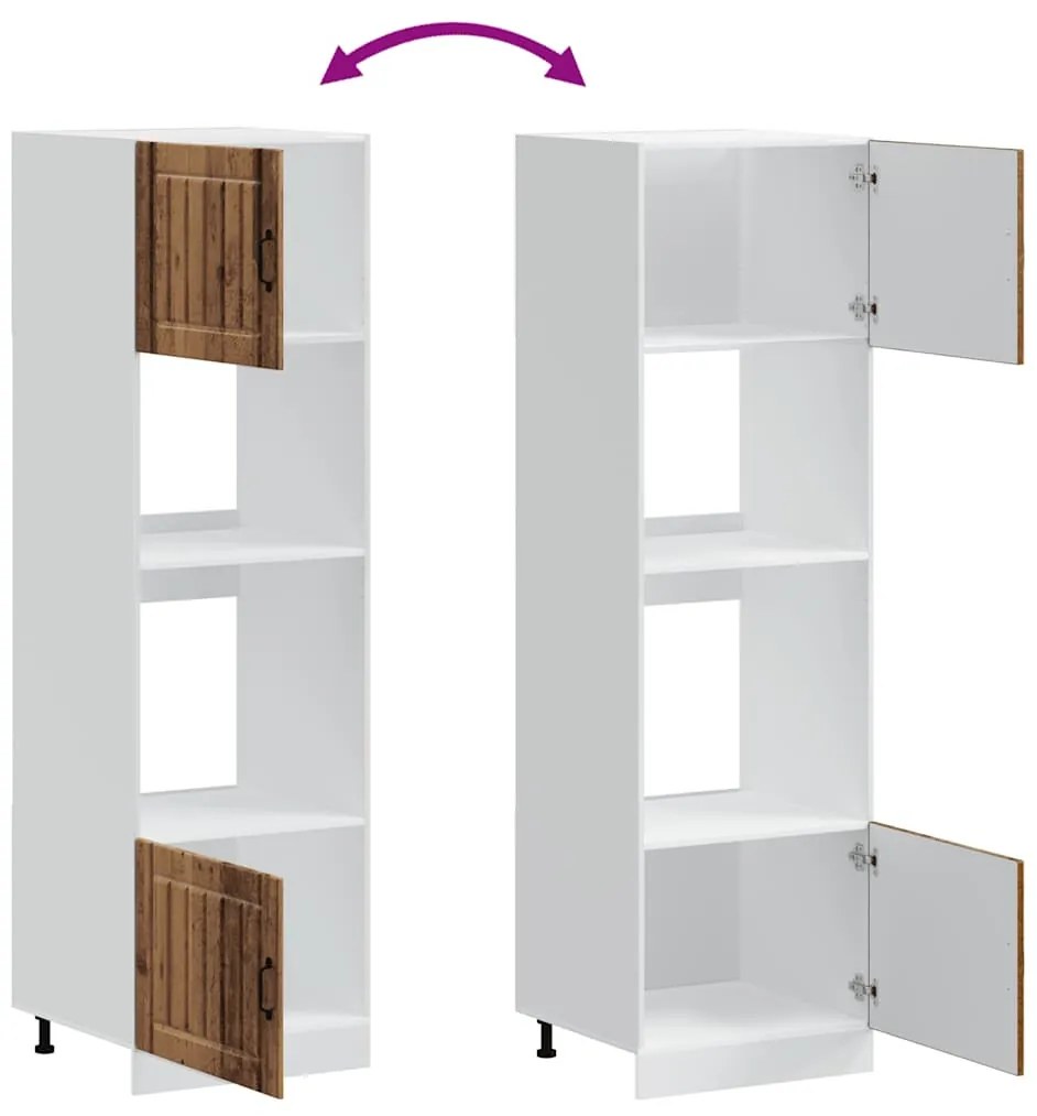 Lucca 2 db antik fa színű szerelt fa sütőszekrények