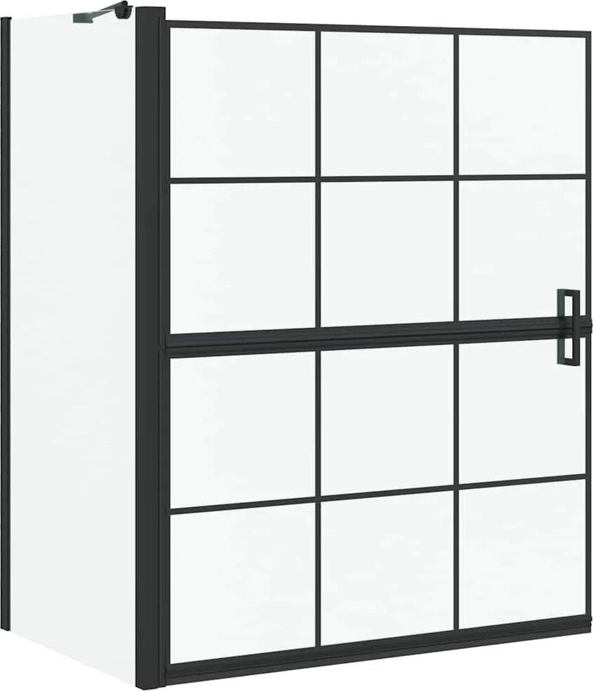 vidaXL Fürdő Zuhany Képernyő Fekete és Átlátszó 116 x 68 x 128 cm