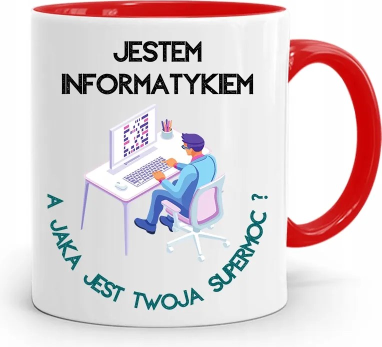 Piros Supermoc Programozó Informatikai Bögre fényképes nyomtatással