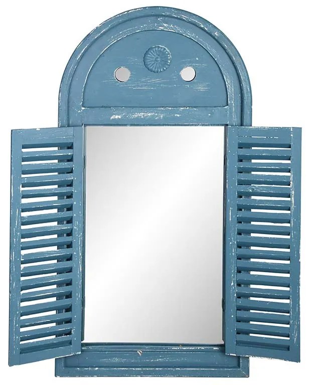 Antik hatású kék tükör, 39 x 75 cm