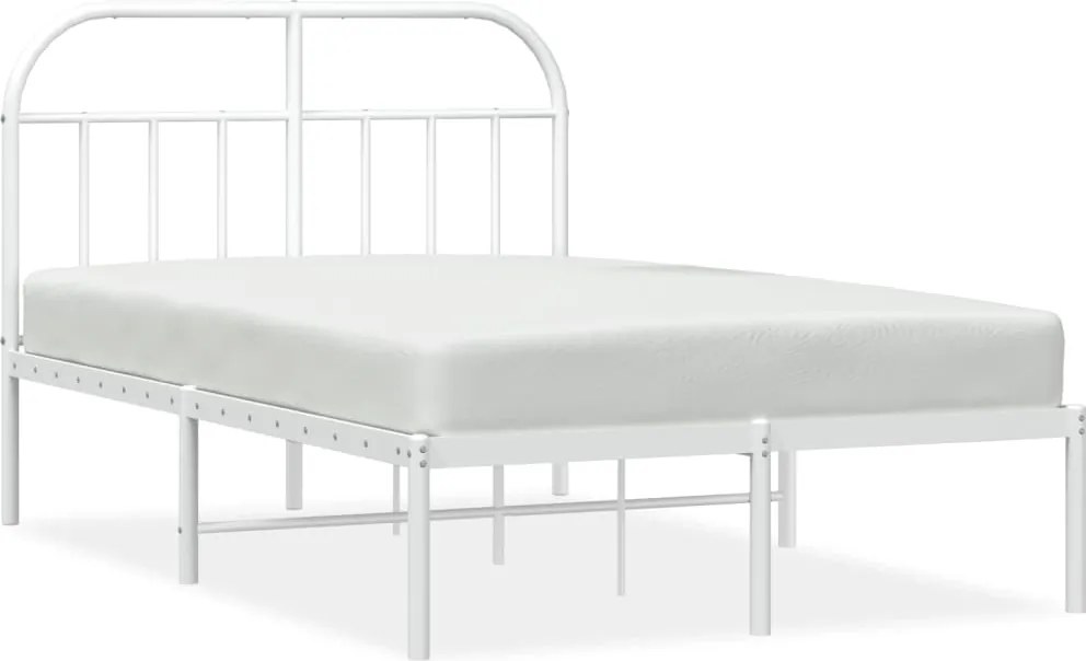 vidaXL fehér fém ágykeret fejtámlával 120x190 cm