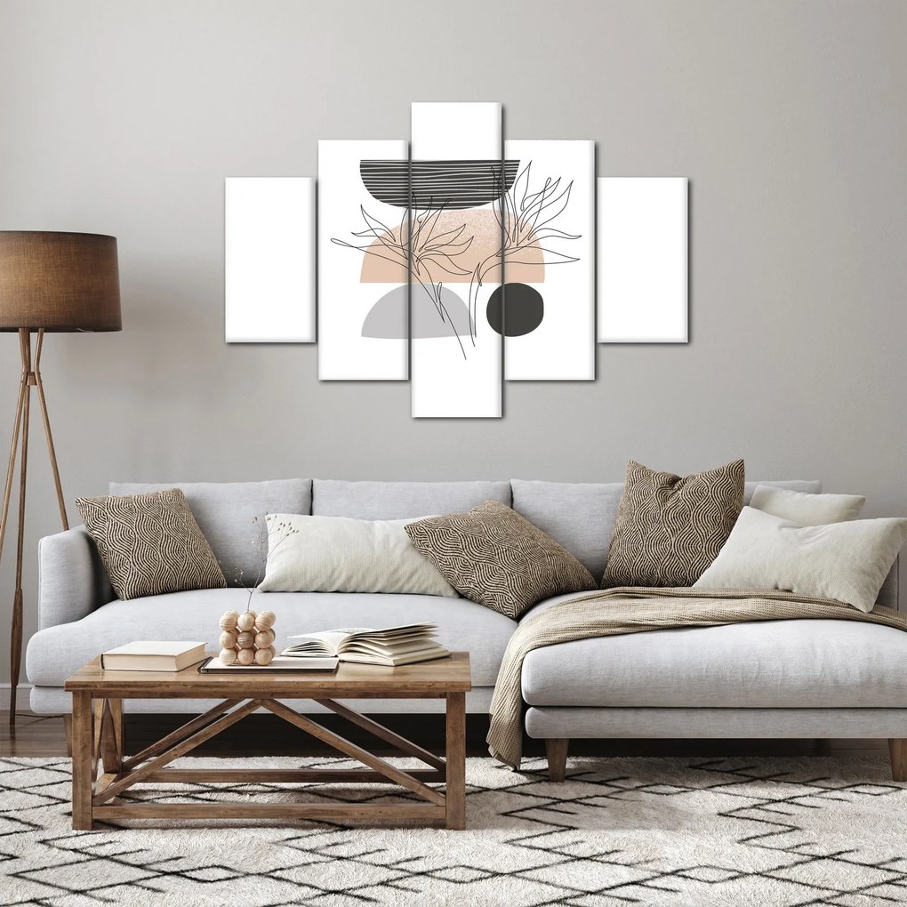 Kép - Vonal művészet virágok N⁰2 (150x105 cm)